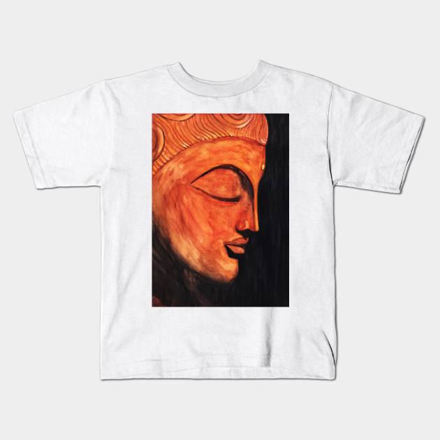 Watercolor - Buddha statue Kids T-Shirt by Karoのkyuuto